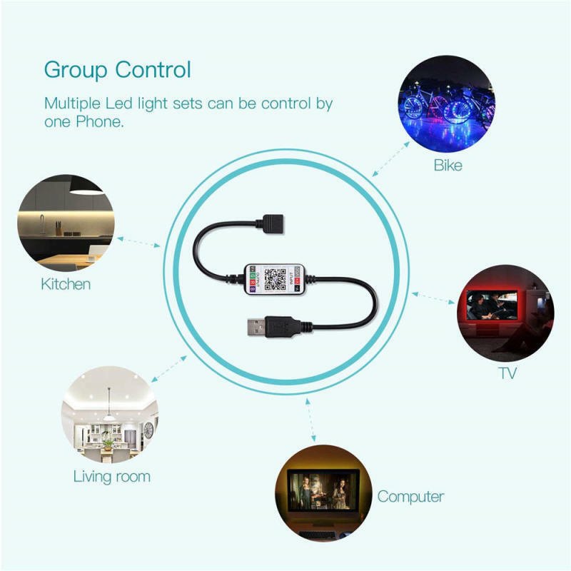 For 3528 5050 RGB Light Strip Smart RGB Bluetooth USB Remote Controller 2020