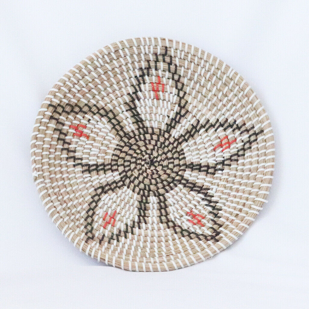 Wicker Wall Basket Decor Rattan Decor Round Serving Platter for Home Decor
