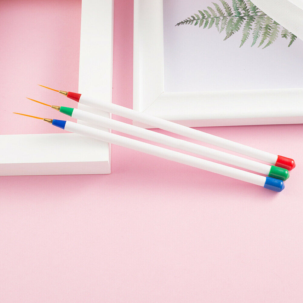 6Pcs Set Acrylic French Nail Art Pen Brush Painting Drawing Liner Manicure Tools