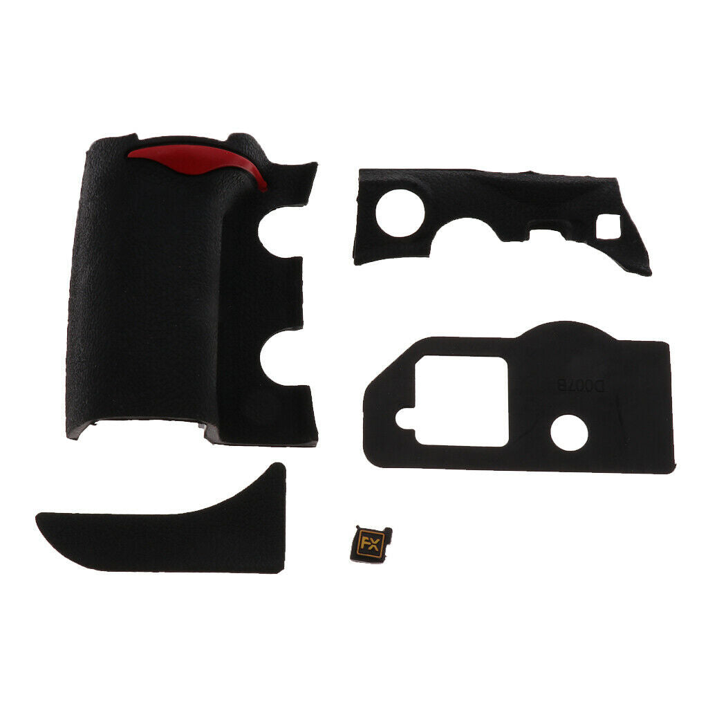 4Pieces Front/Rear Grip Rubber Set Repair Parts + Tape for Nikon D700 Camera