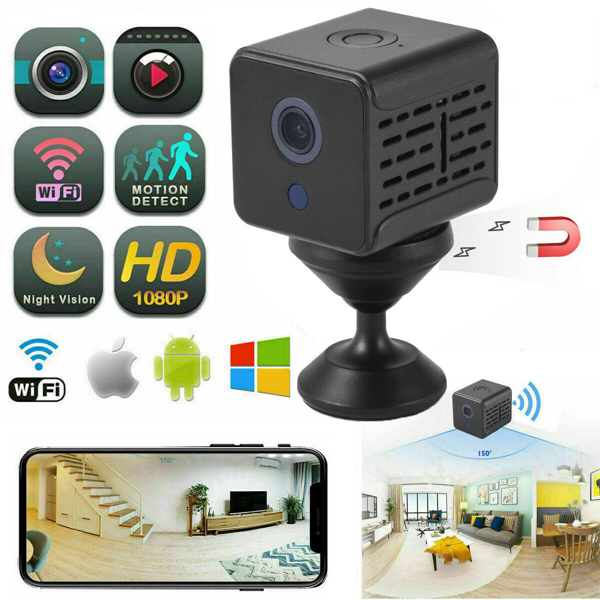 Camera DV night-vision Wireless WIFi family 1080p 2 million pixels W17