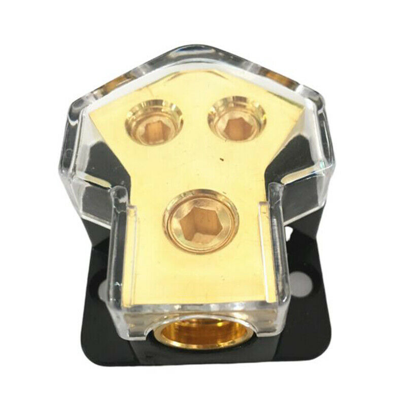 2 Way Power Distribution Block Power/Ground Splitter 0/4gauge AWG For Car Aud SJ