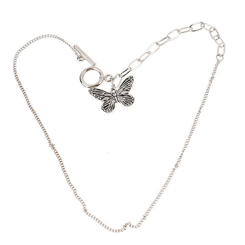 Gothic Butterfly Pendant Necklace For Women Choker Accessories Gift For Girl Qx