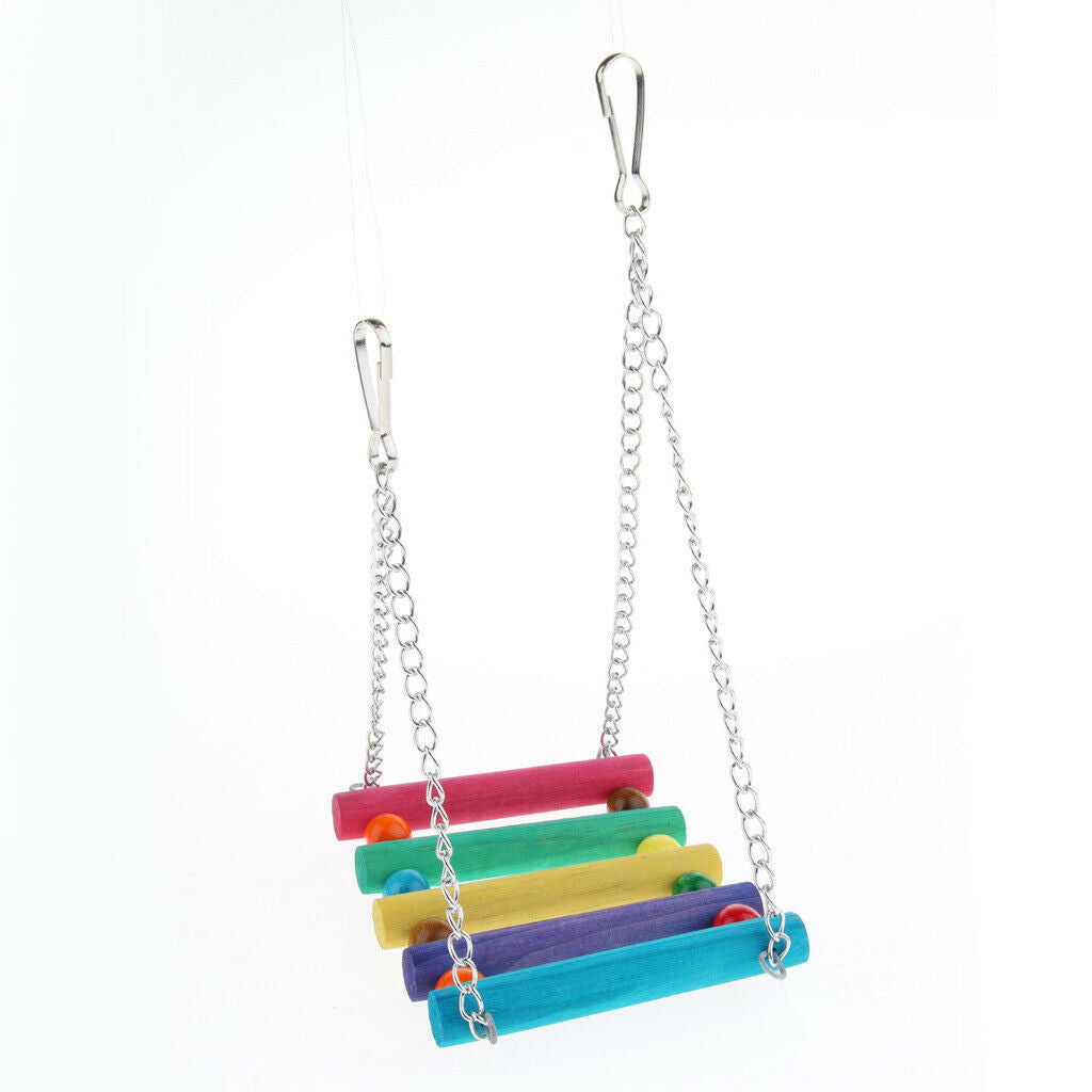 Set Of 5Pcs Bird Parrot Toys Set Swing Perches Bells Ball