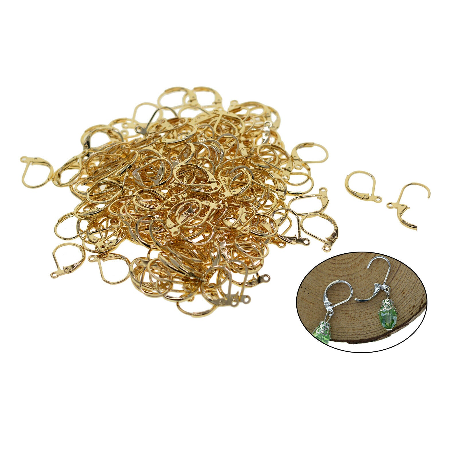 200x Lever Back Earring Hooks French Earwires Back DIY Beads Jewelry Making