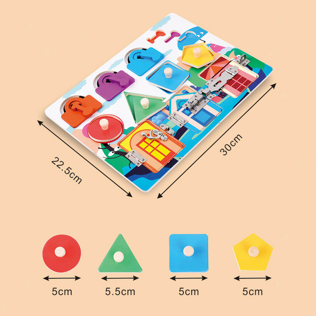 Toddler Busy Board Wood Education Unlock Toys Gifts Age 3+ Boys & Girls