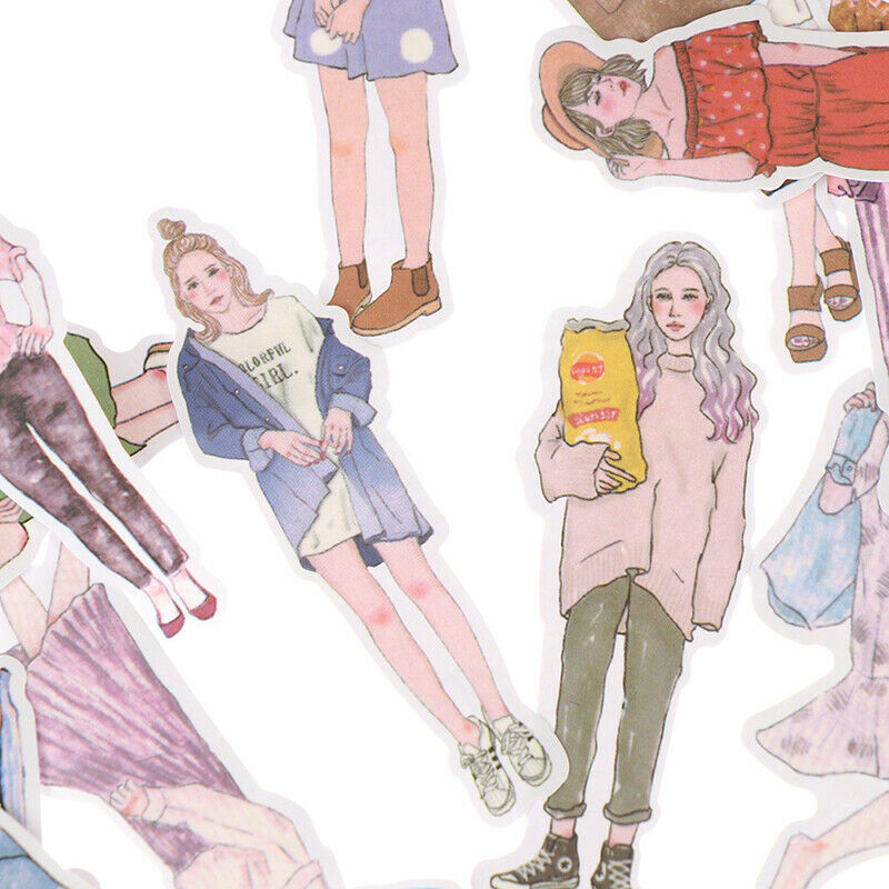 100pcs/pack lovely girls Stickers scrapbooking hand book fashion girl stickeDD