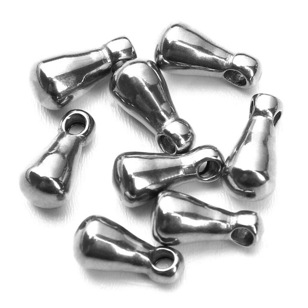 50Pcs Stainless Steel NECKLACE EXTENDER CHAIN END DROP BEAD JEWELRY FINDINGS