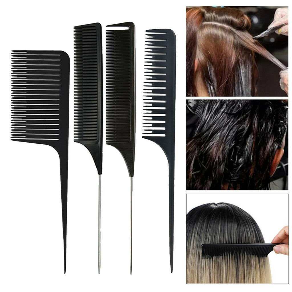 4PCS Weave Highlighting Foiling Hair Comb Salon Styling Dyeing Rat Combs