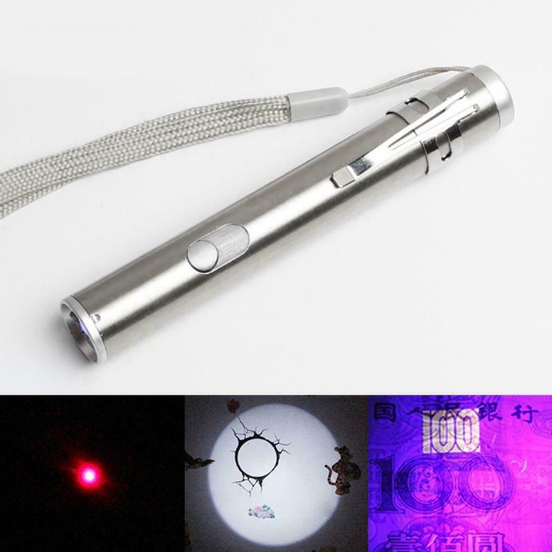 3 in 1 LED Light USB Infrared Rechargeable UV Torch Pen Flashlight Lamp