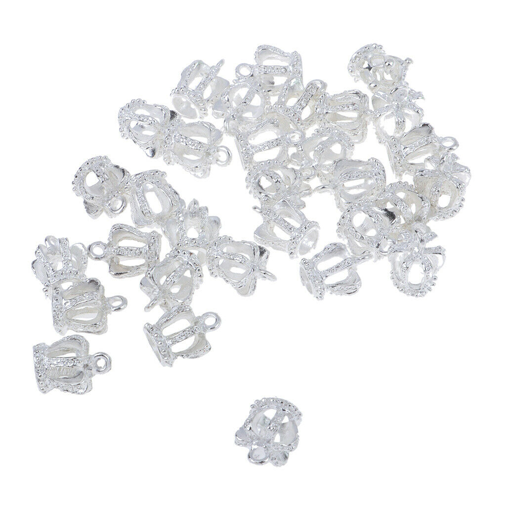 60 Pieces Charms Metal Crown Pendants Bangle Earrings Jewelry Accessories