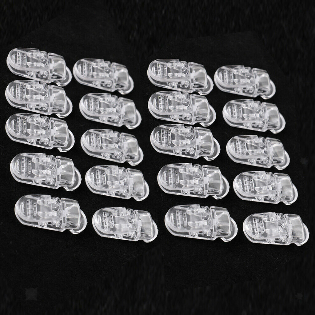 20x Clear Plastic Suspender Soother Pacifier Holder Dummy Clips For Baby Kids