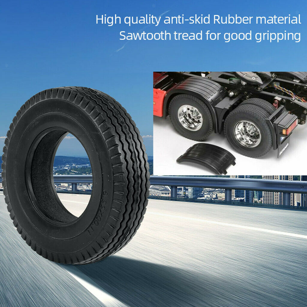 6 Pieces 1/14 Rubber Tire Cover Wheel For Tamiya RC Buggy DIY