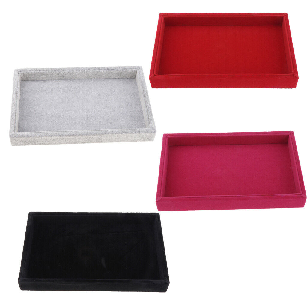 Necklace Bracelet Display Tray Case Organizer for Jewelry Display - Grey - Black