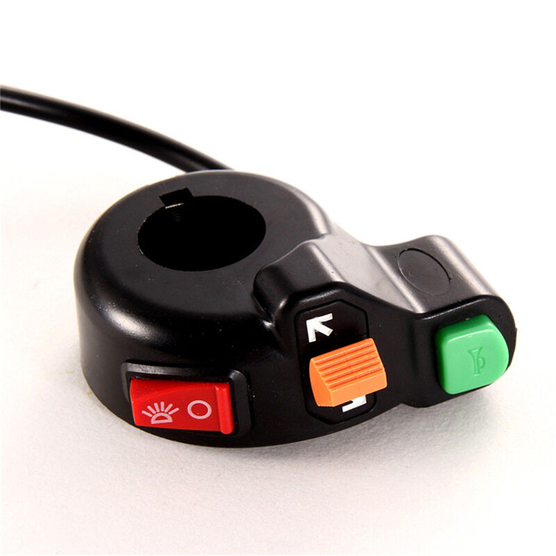 3in1 Motorcycle Bike ATV Universal 7/8" Switch Horn Turn Signals On/Off Li.l8