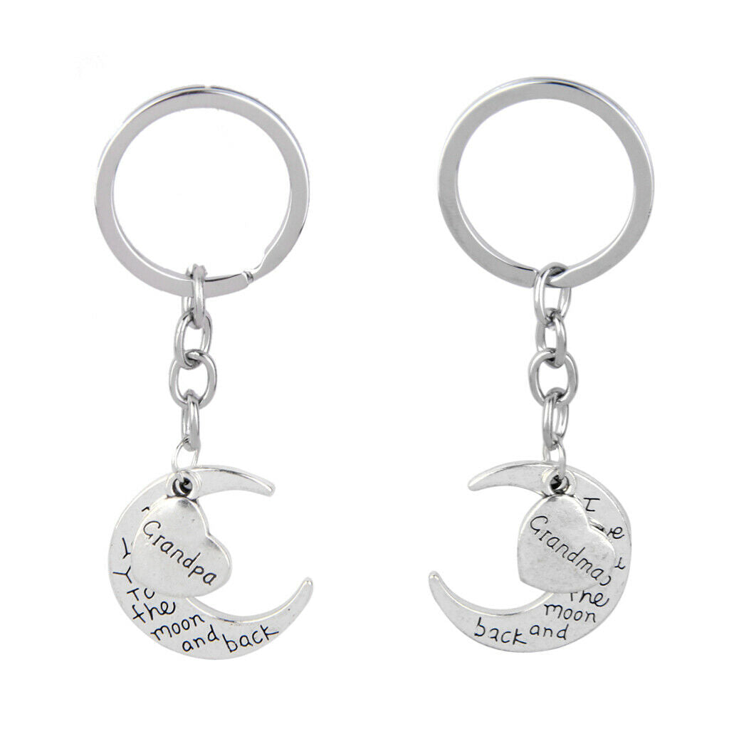 2 Pieces Alloy Keychain Family Gift Keychain Chain
