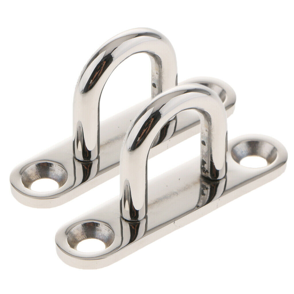 2PCS Eye Plates Stainless Steel Oblong Pad Eye