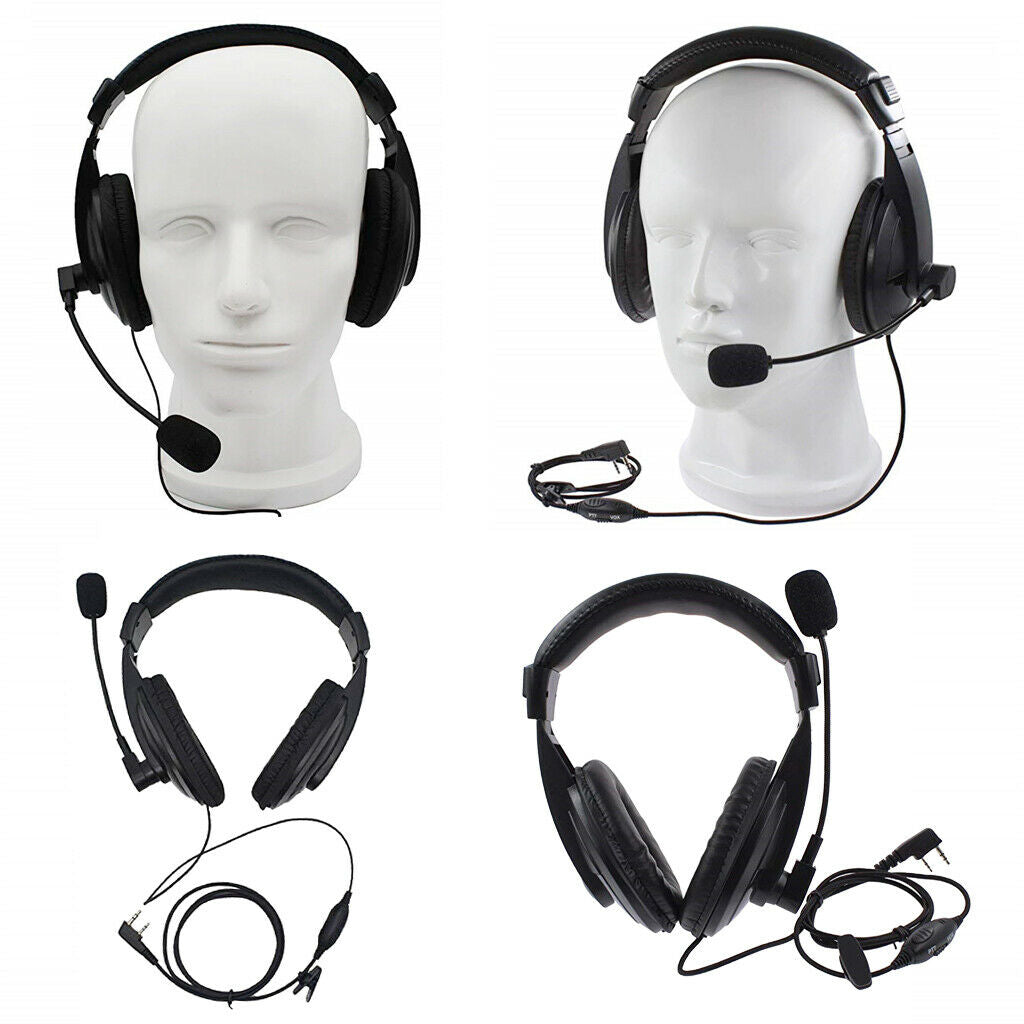 2Pcs Professional Over head Headphones for 2Pin Baofeng 777S RT21/22/5R