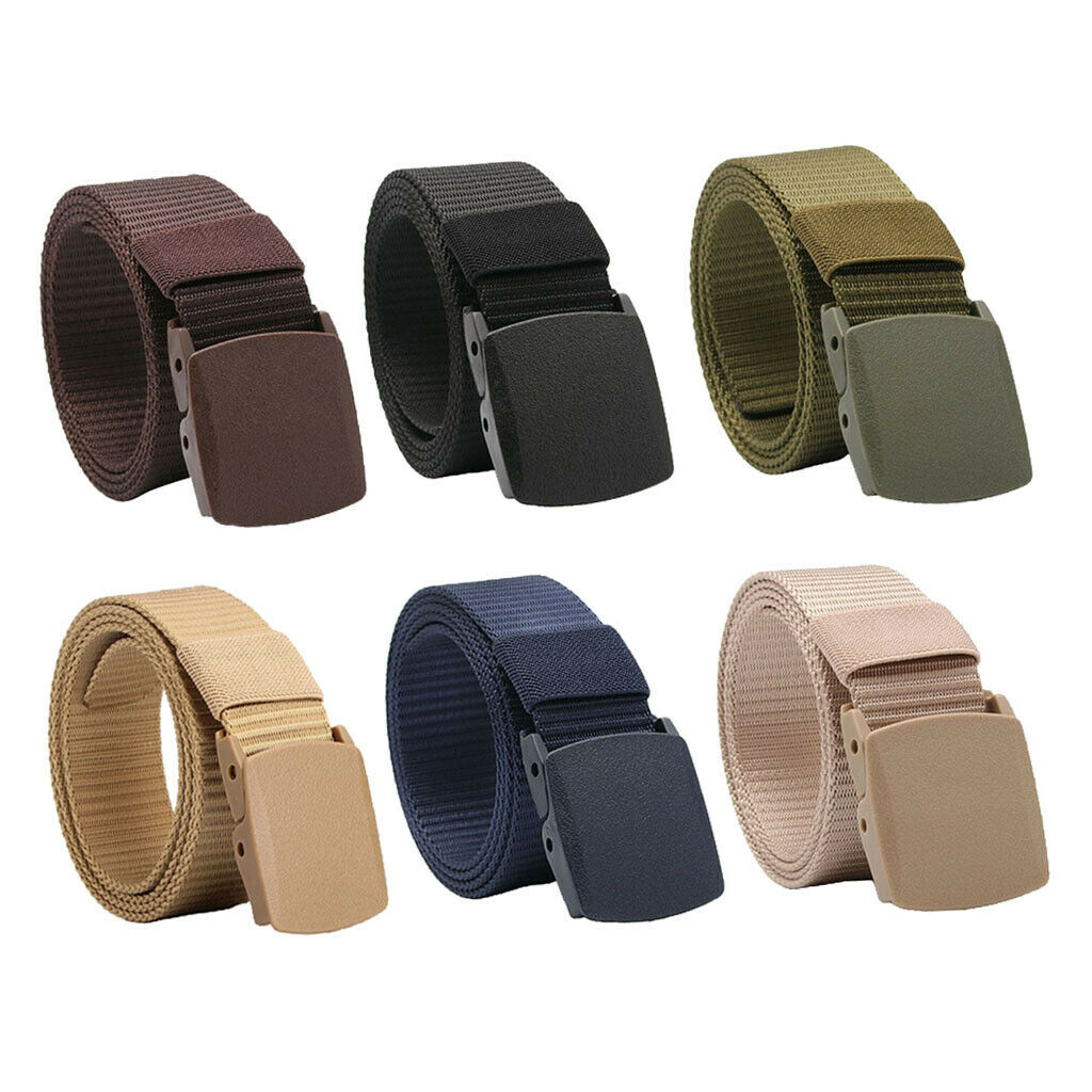 4pcs Men Women Heavy Duty Army Nylon Webbing Belt Travel Long Waistband