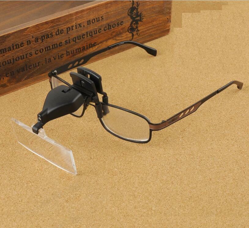 1.5X,2.5X,3.5X 3 Lens Clip-on Eye Glasses Magnifying Glass with LED Light