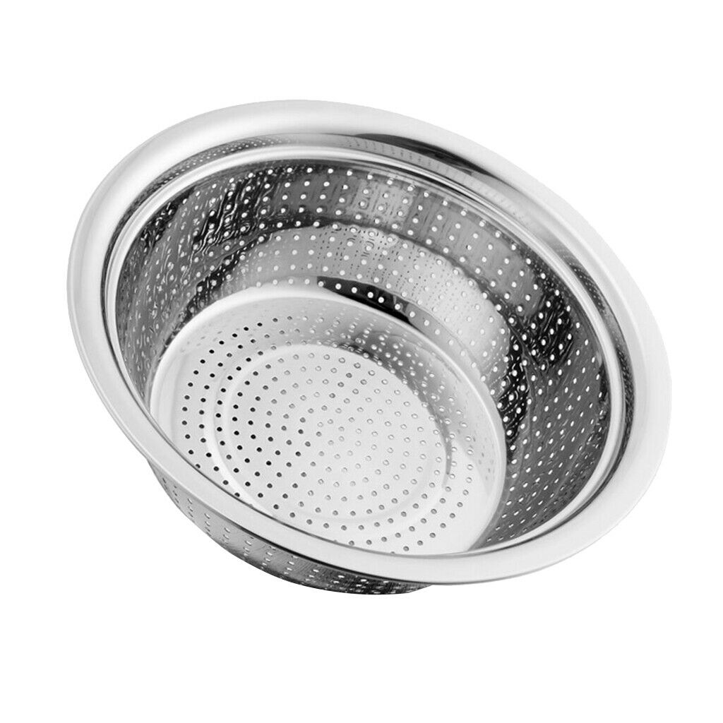 2X Large Metal Strainer Colander Kitchen Rice Sifter Salad Spinner 26cm in Dia