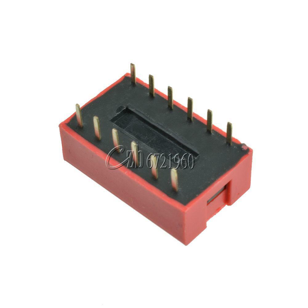 50PCS Red 2.54mm Pitch 6-Bit 6-Positions Way Slide Type DIP Switch Module NEW