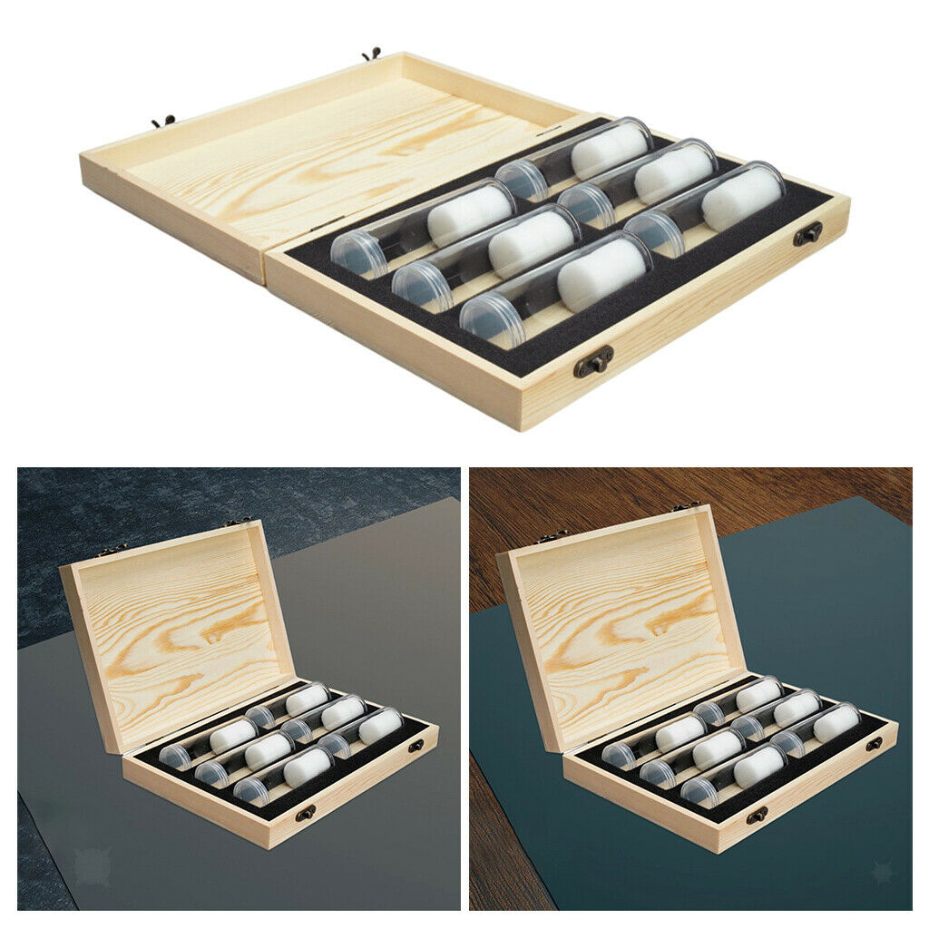 Coins Wooden Case Display Box Collection Coin Capsules Storage Holders