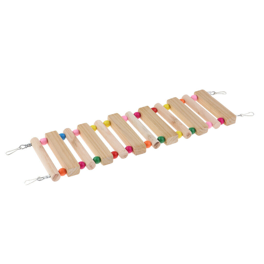 Bird Toys Wood Bird Ladder Step Parrot Ladder Swing Training Bridge Wooden