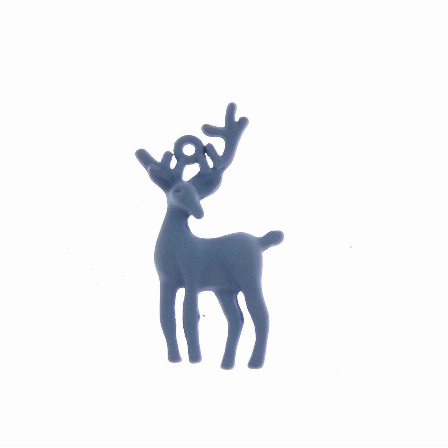 12 pcs Matte Alloy Charm Elk Blue Paint Christmas Reindeer Pendant Craft 14*29mm