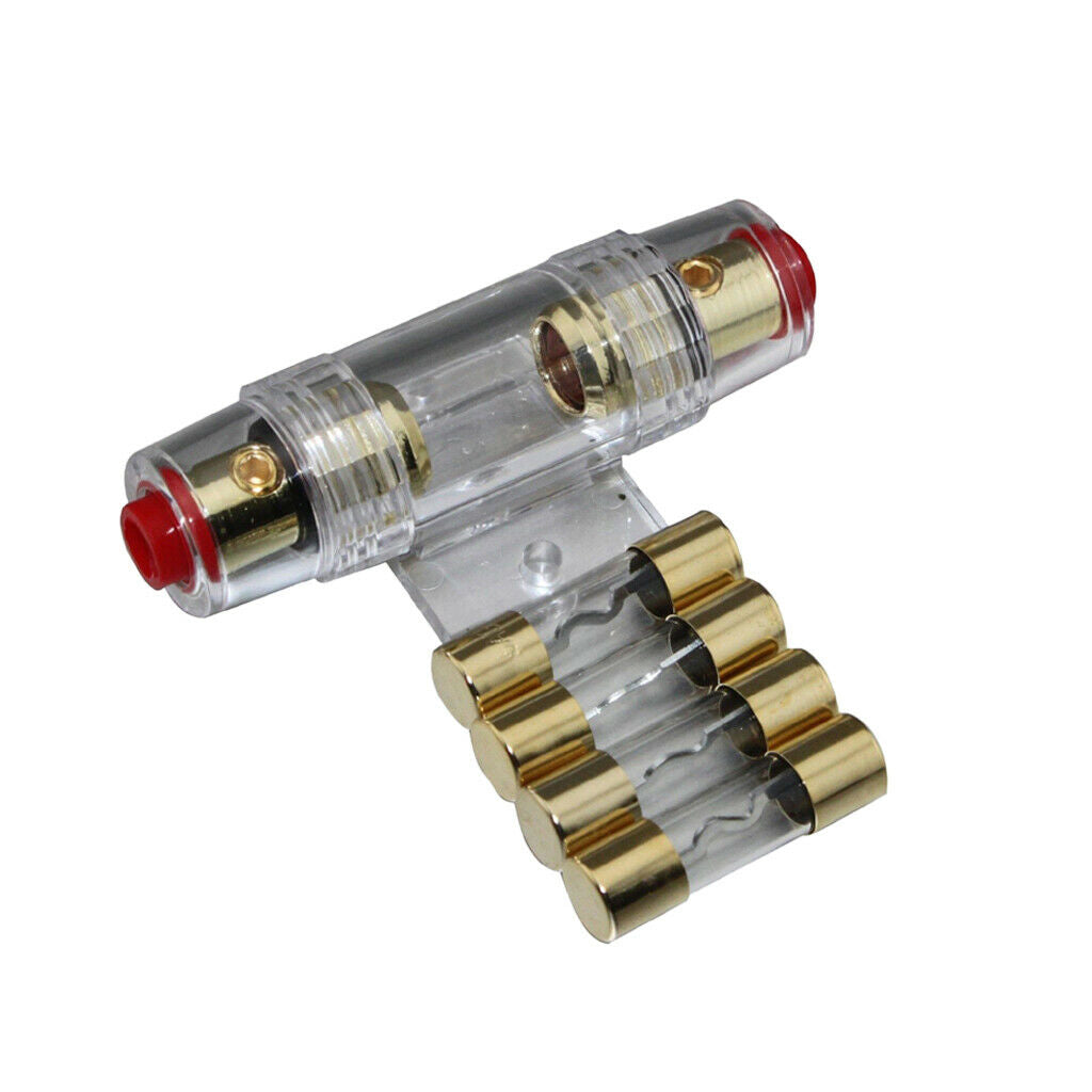 Audio 40 Amp Inline AGU Fuse Holder Fits 4 Gauge Wire Clear Fuse Holder