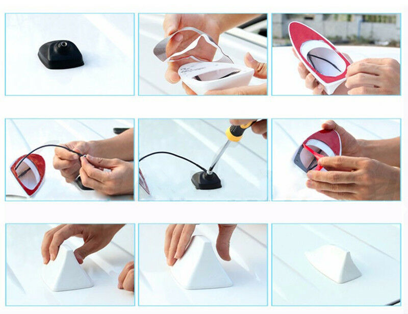 Waterproof Carbon Fiber Style Shark Fin Antenna FM Radio Signal Aerial for Car
