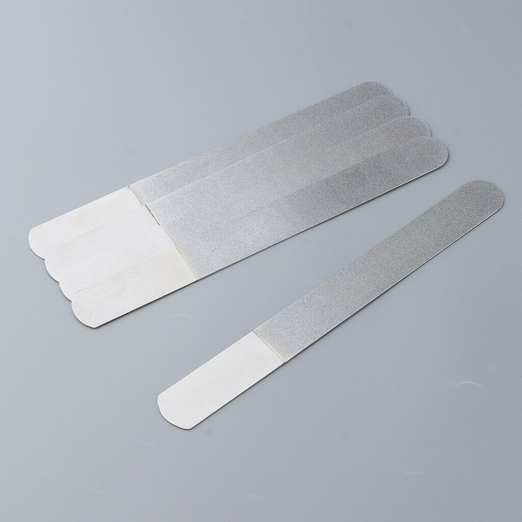 5 Pack Stainless Steel Nail Files with Anti-Slip Handle, Double Sided Manicure