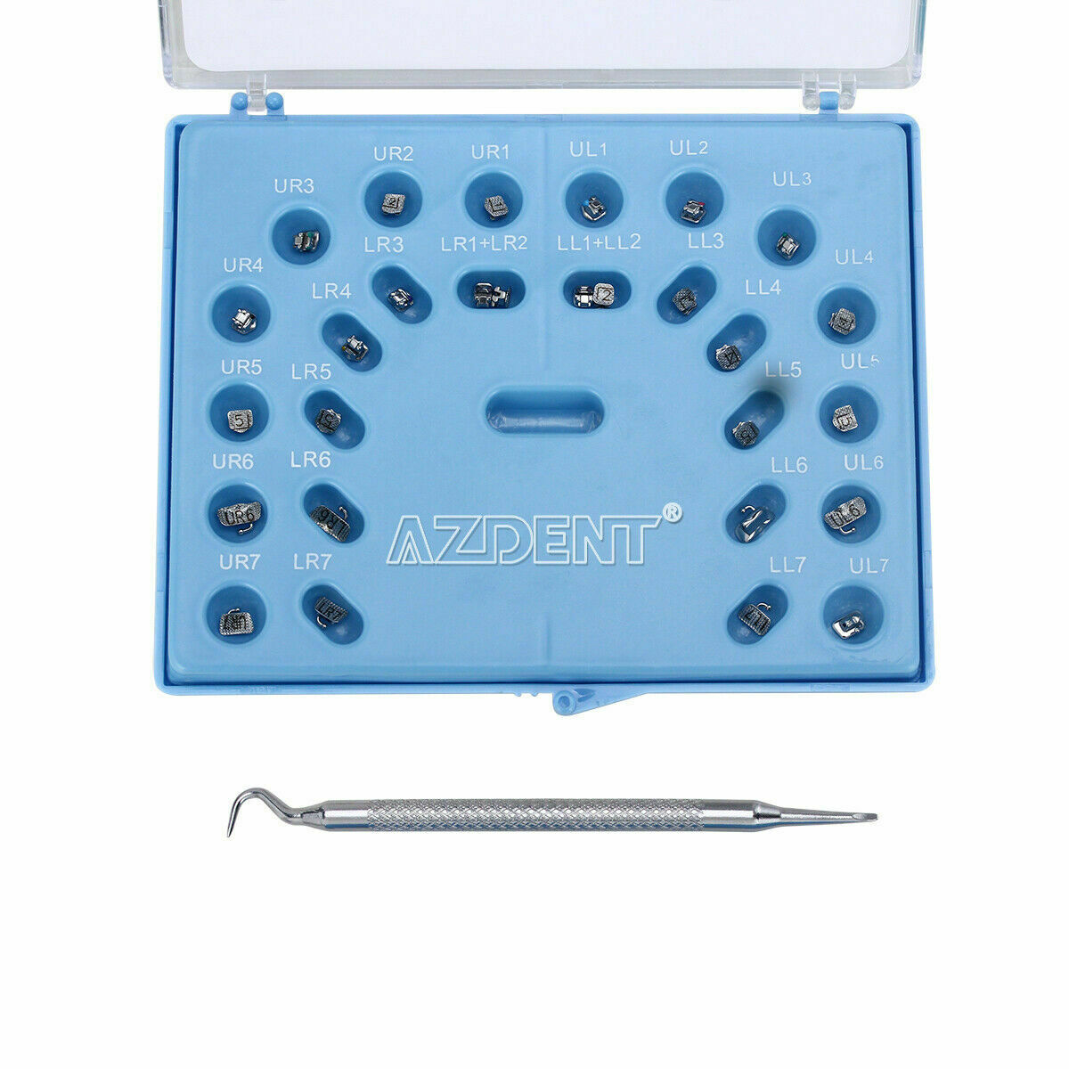 10Box AZDENT Metal Self-Ligating Brackets with Buccal Tube Damon Q system