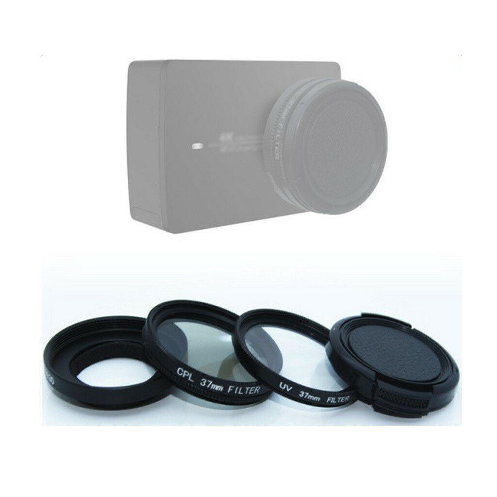 3in1 37mm Circle UV+CPL Filter with  Lens Cover For   Yi II 4K