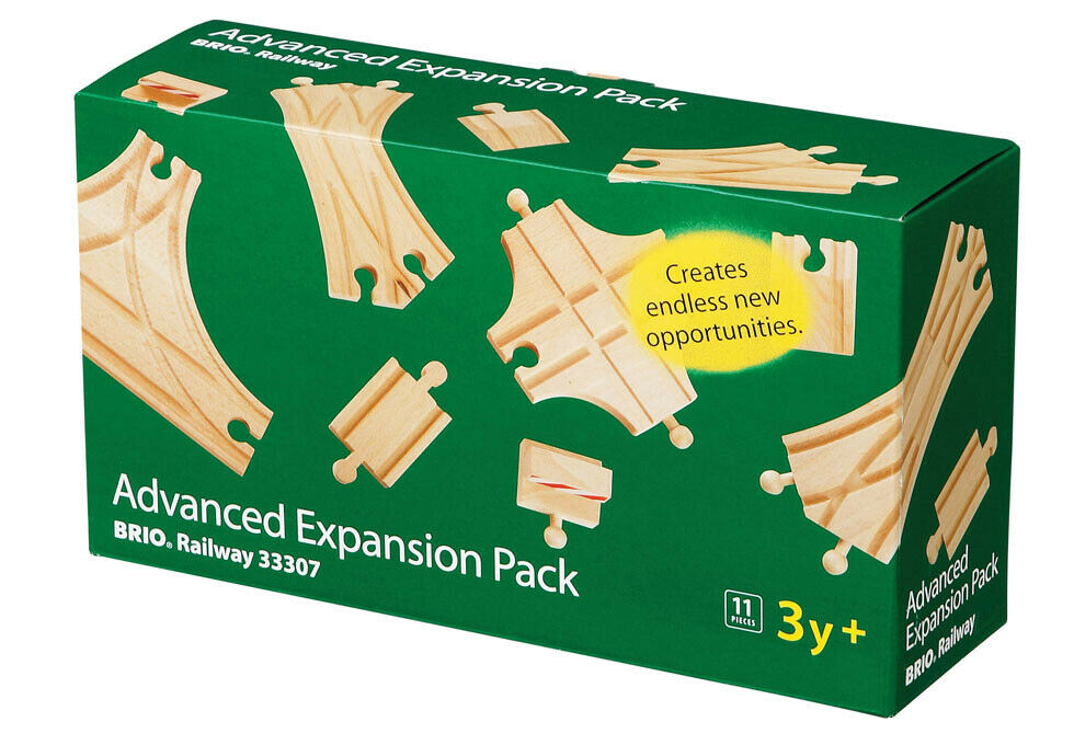 33307 BRIO Advanced Expansion Pack Wooden Train Railway Tracks inc 11 pcs 3yrs+