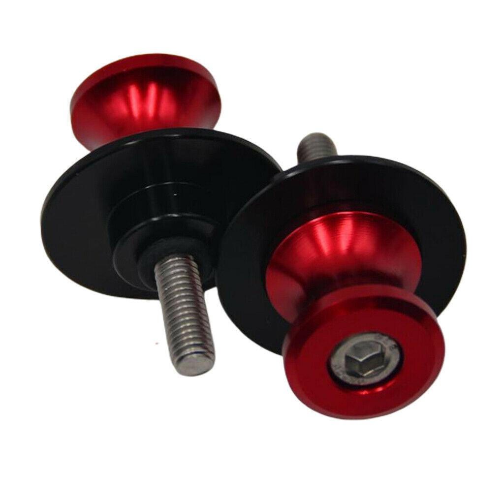 2Pcs Red M6 6mm Swingarm Swing Arm Spools Sliders Stand Bobbins Screws
