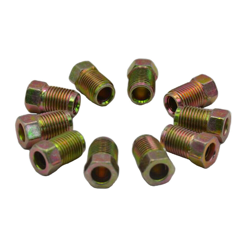 Set of 10 Male Brake Pipe Screw Durable for 3/16'' Braking Steel Tube Brakes