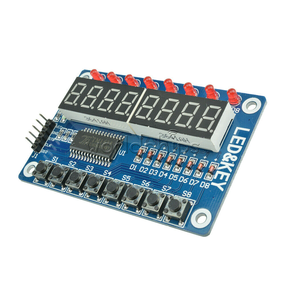 8-Bit LED Digital Tube Common Cathode 8 Keys TM1638 Display Module for Arduino