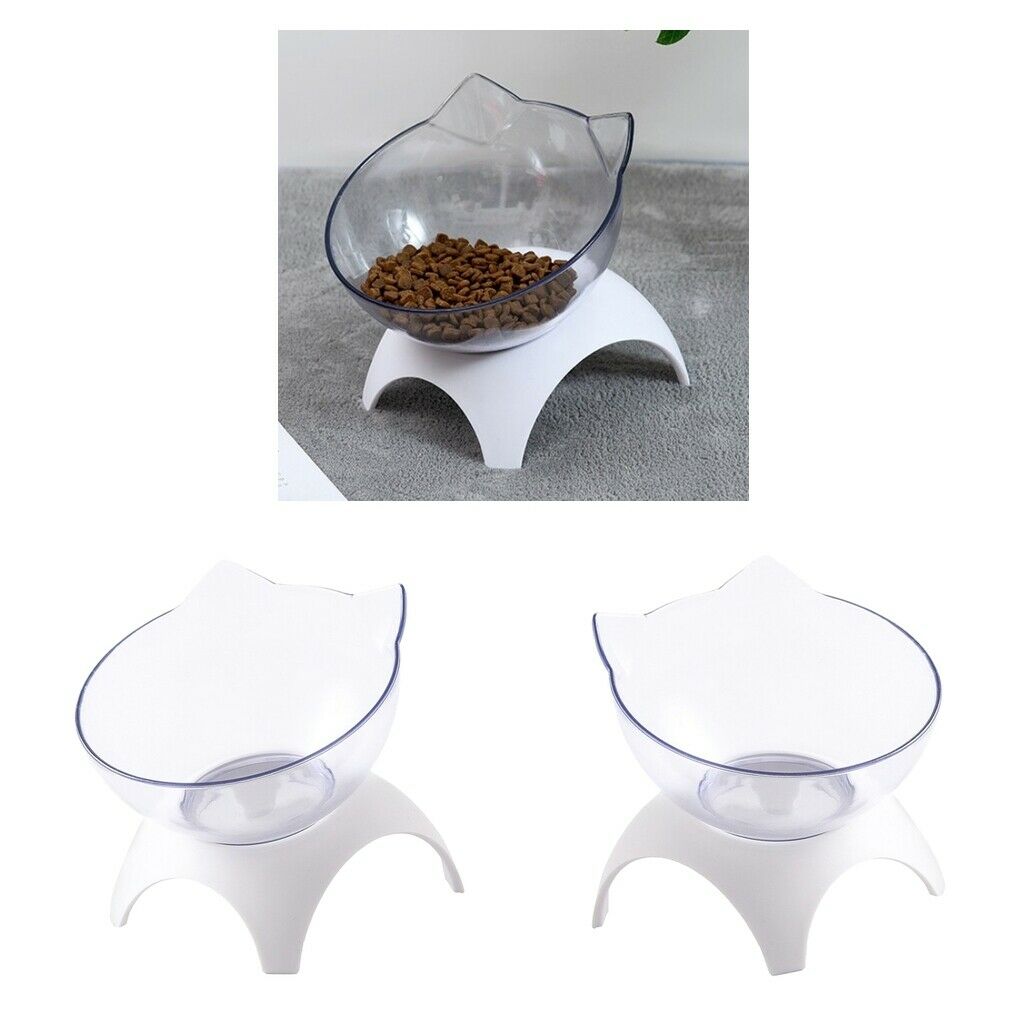 2Pieces Cat Puppy Elevated Bowls Raised Feeder For Cats and Dogs Single Bowl