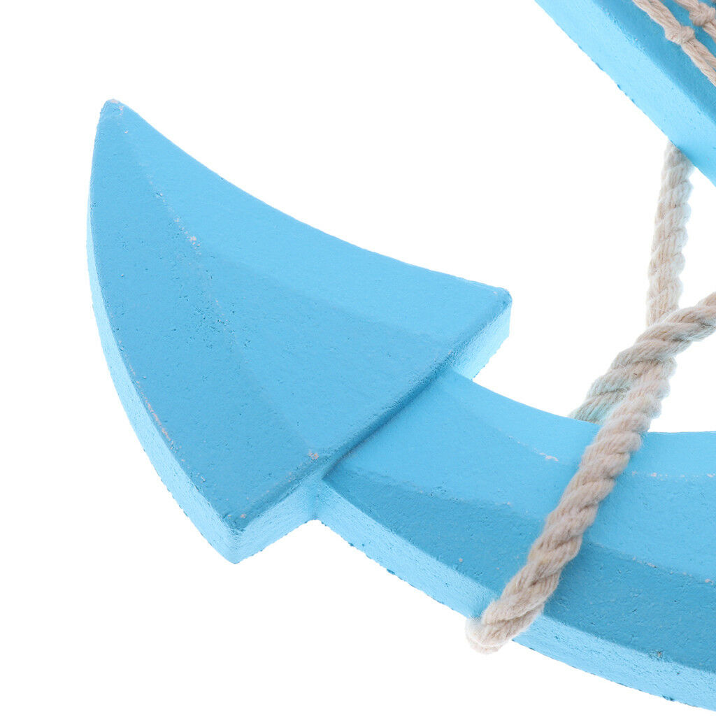 Wooden Anchor Wall Plaques Beach Tropical Decorative Wall Artwork Ornament#4