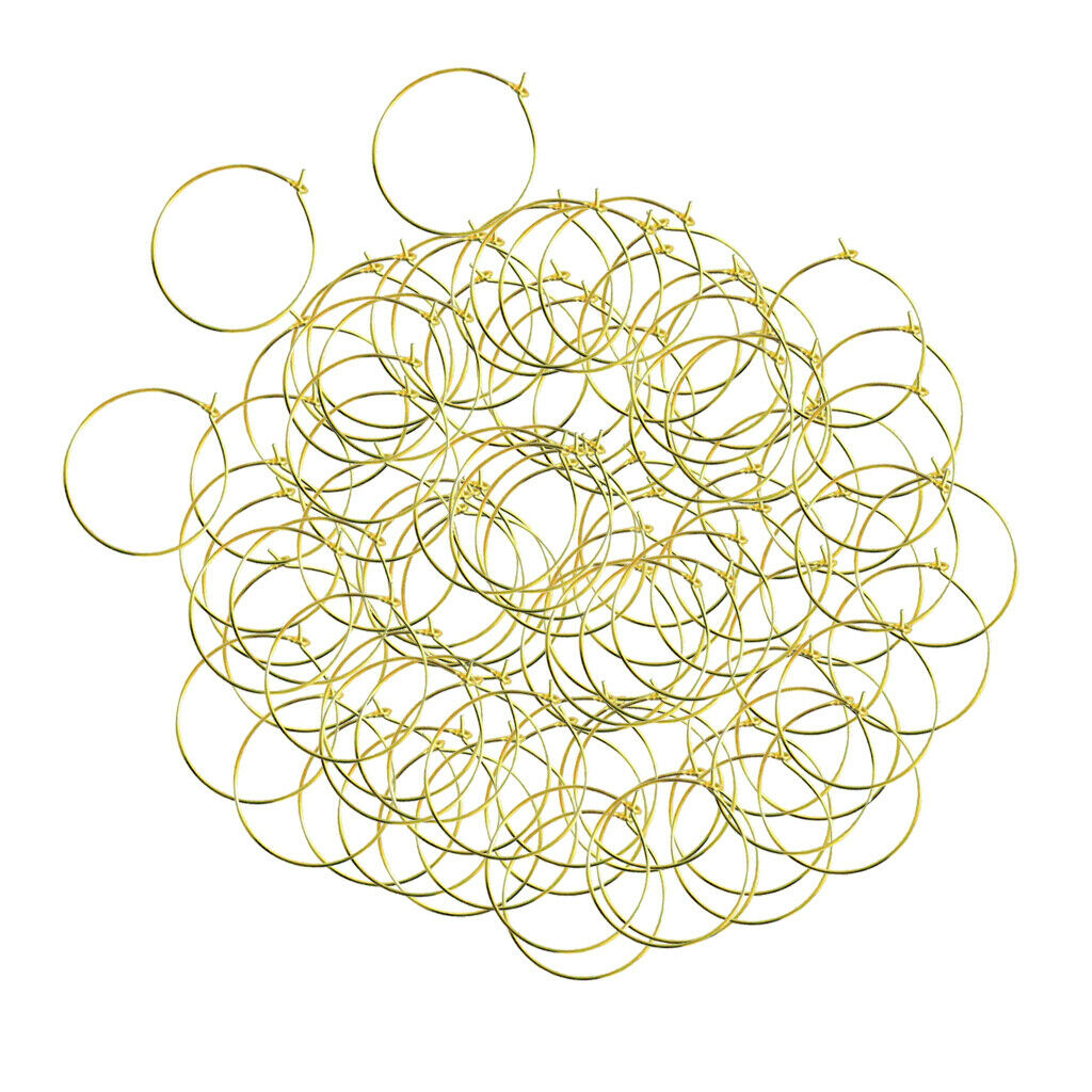 200Pcs 25mm Round Hoop Earrings Wire Hoops Charm Rings for DIY Craft Wedding