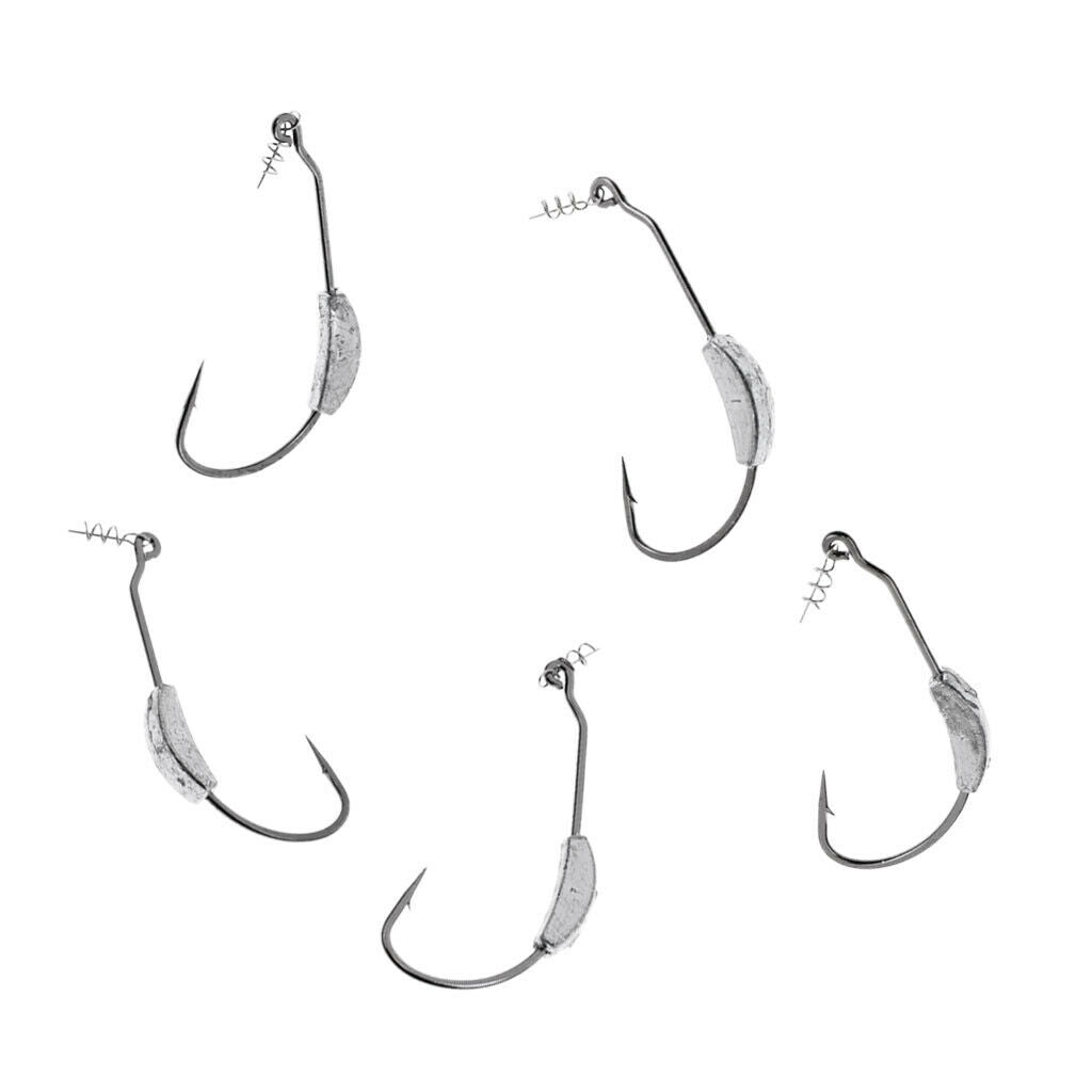 5Pcs High-carbon Steel Weighted Swimbait Hook Fishhook with   7g