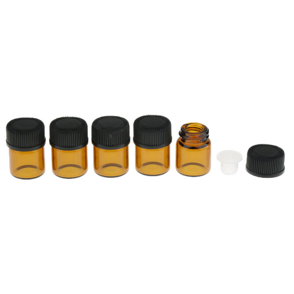 Lot 100x Glass Bottles w/Orifice Reducer Small Perfume Vials Leakproof 2ml