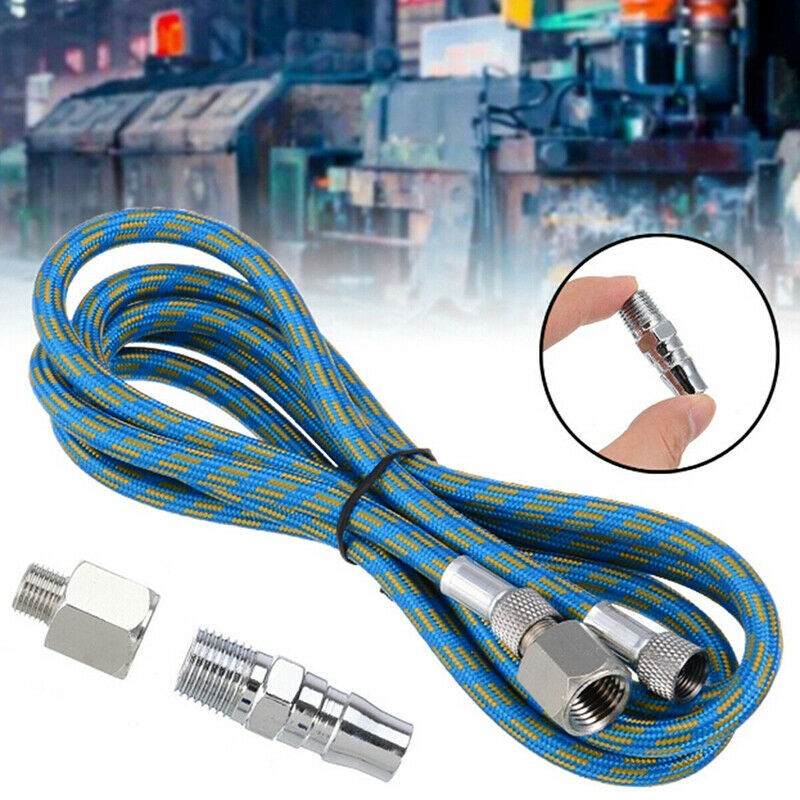 6FT(1.8m) Airbrush Air Hose Tool 1/8"-1/4" Adaptor fitting Coupling KitJCAUJ Tt