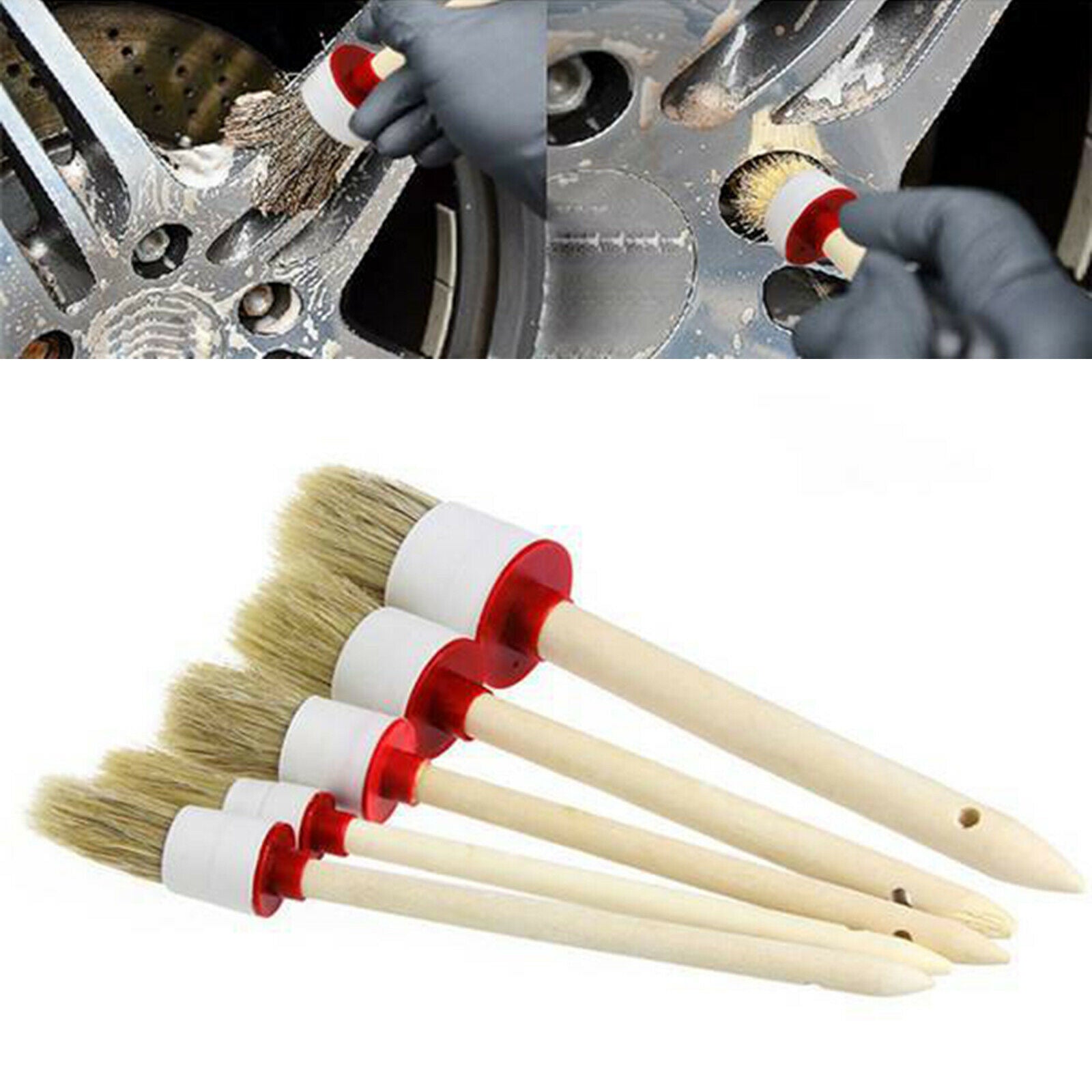 Pack of 5 Automotive Car Soft Bristle Detailing Brush Kit Duster 5 Sizes