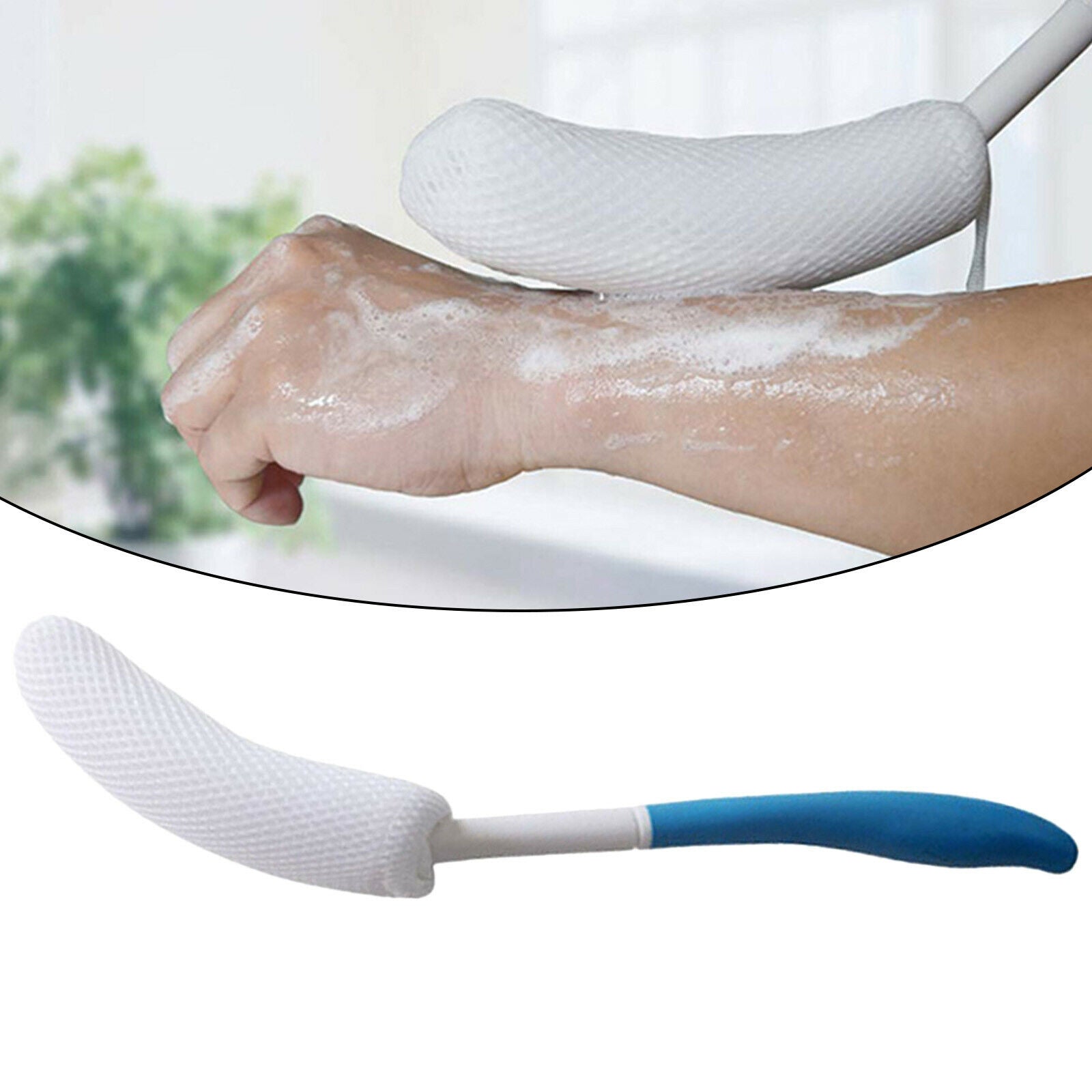 15.35 inch Back Bath Brush Lotion Applicators Long Curved Bath Brush