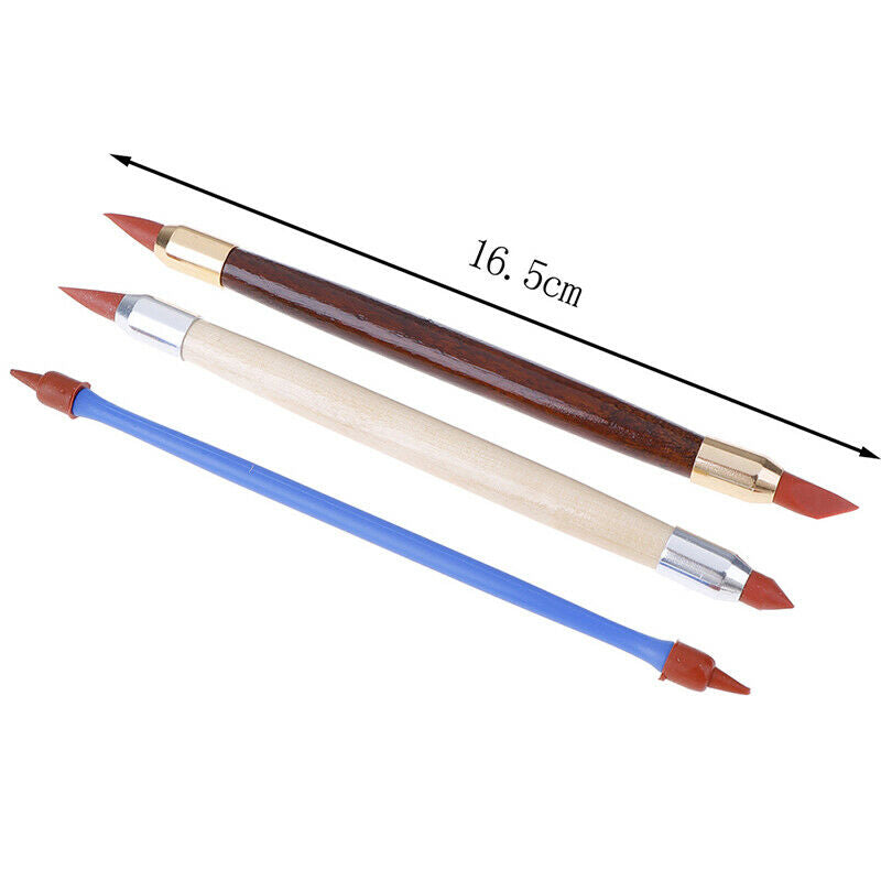 3Pcs Silicon Rubber Shaper Pen Double-head Pottery Clay Sculpture Shaping.l8