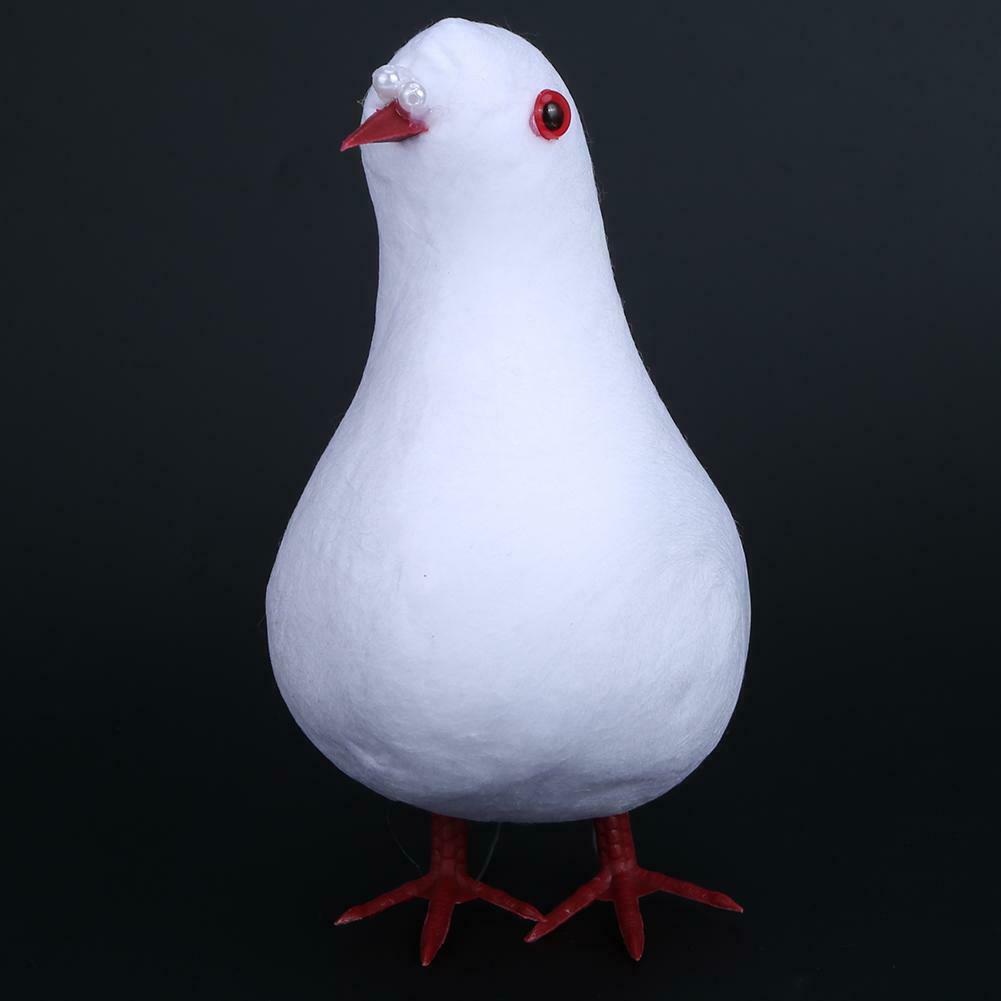 Decorative Dove Artificial Foam Feather White Pigeon Bird Wedding Ornament @