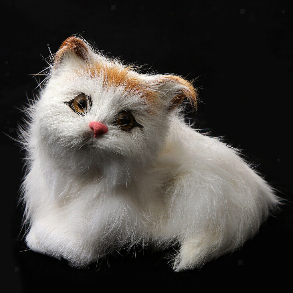 2 PCS Lifelike Cat Animated Plush Realistic Kitten Decor Toys for Kids Boys