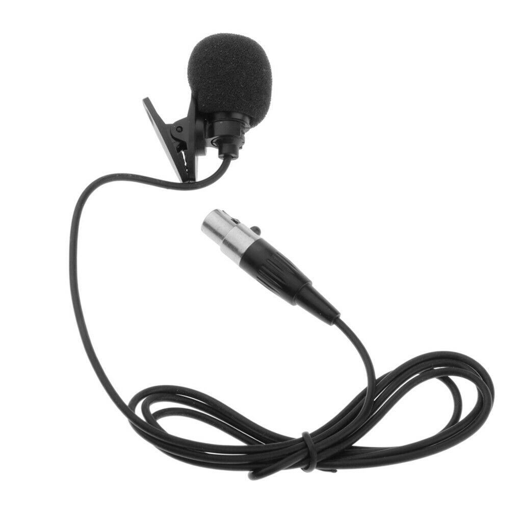 Professional XLR 4 Pin Microphone Cardioid Condenser Lapel Tie Clip for PC
